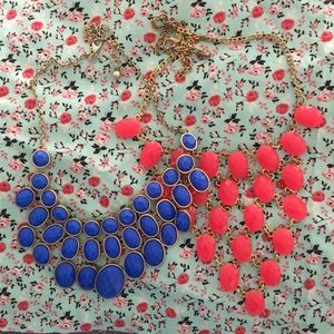 Pink and Blue Necklace Set